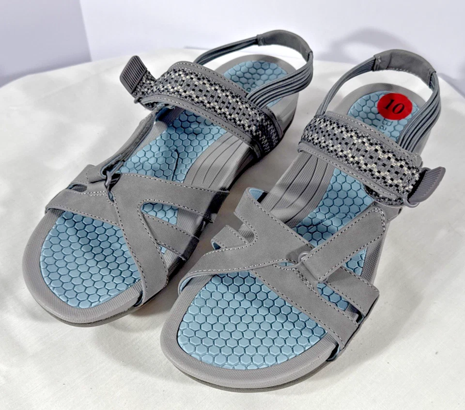 Sandalias Baretraps para mujer talla 10 Dalton cómodas con correa ajustable gris Foto 3 de 4