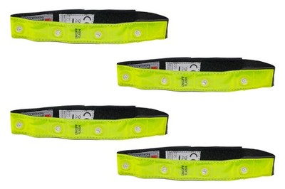 4 Stück 3M Scotchlite LED Sicherheits Reflektoren Klett Band Safety Band Schutz