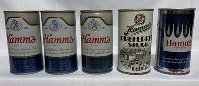 Vintage Lot of 5 Hamm s Steel Cans Pull Top-Preferred Stock & Others