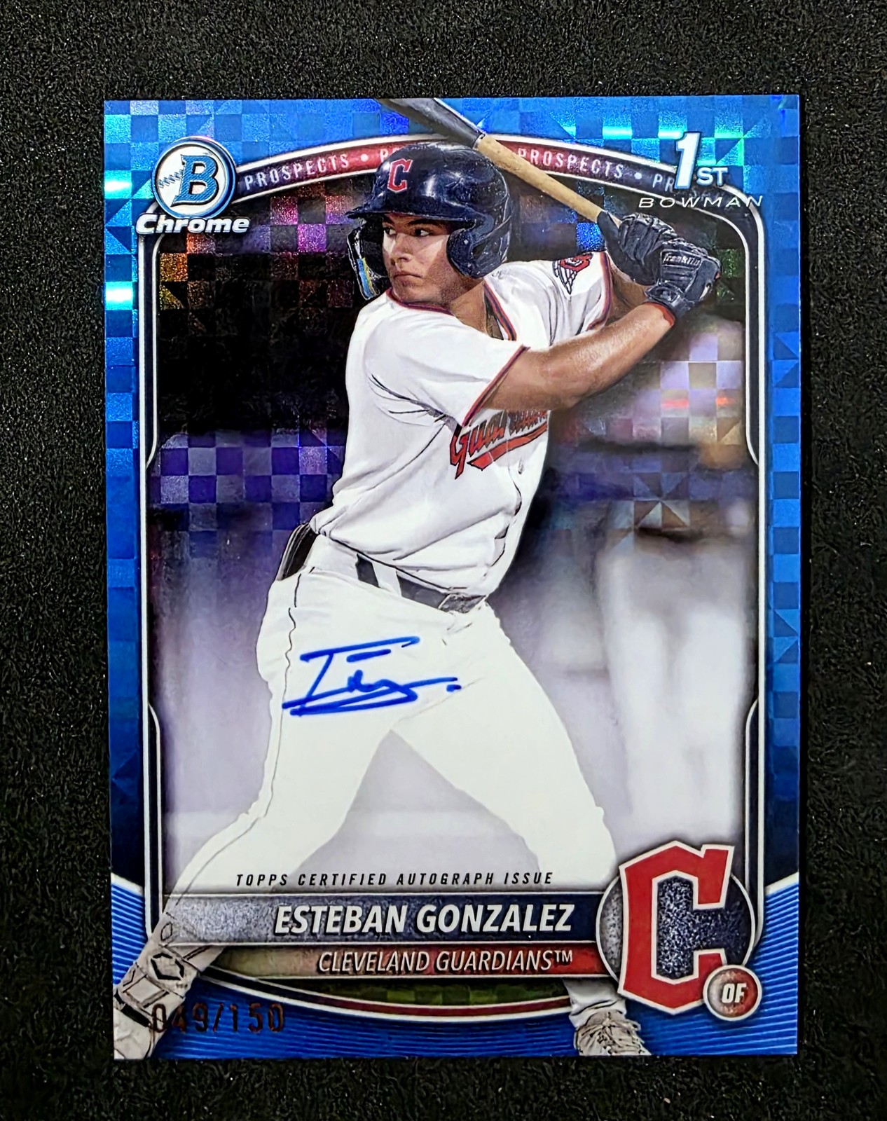 2025 Bowman #CPA-EGO Esteban Gonzalez 1st Chrome Auto Blue X-Fractor #/150
