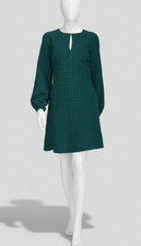 Tommy Hilfiger Women's Green Embossed Houndstooth-Knit Dress Size 16