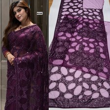 WEDDING DESIGNER BOLLYWOOD SAREE BLOUSE SARI ETHNIC PARTY WEAR INDIAN PAKISTANI