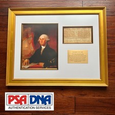 GILBERT STUART * PSA * Autograph Receipt for GEORGE WASHINGTON LOUVRE Painting