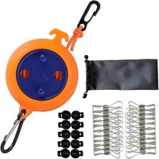 Camping Retractable Clothesline,Adjustable 32ft/10M Camping Clothesline,Porta...