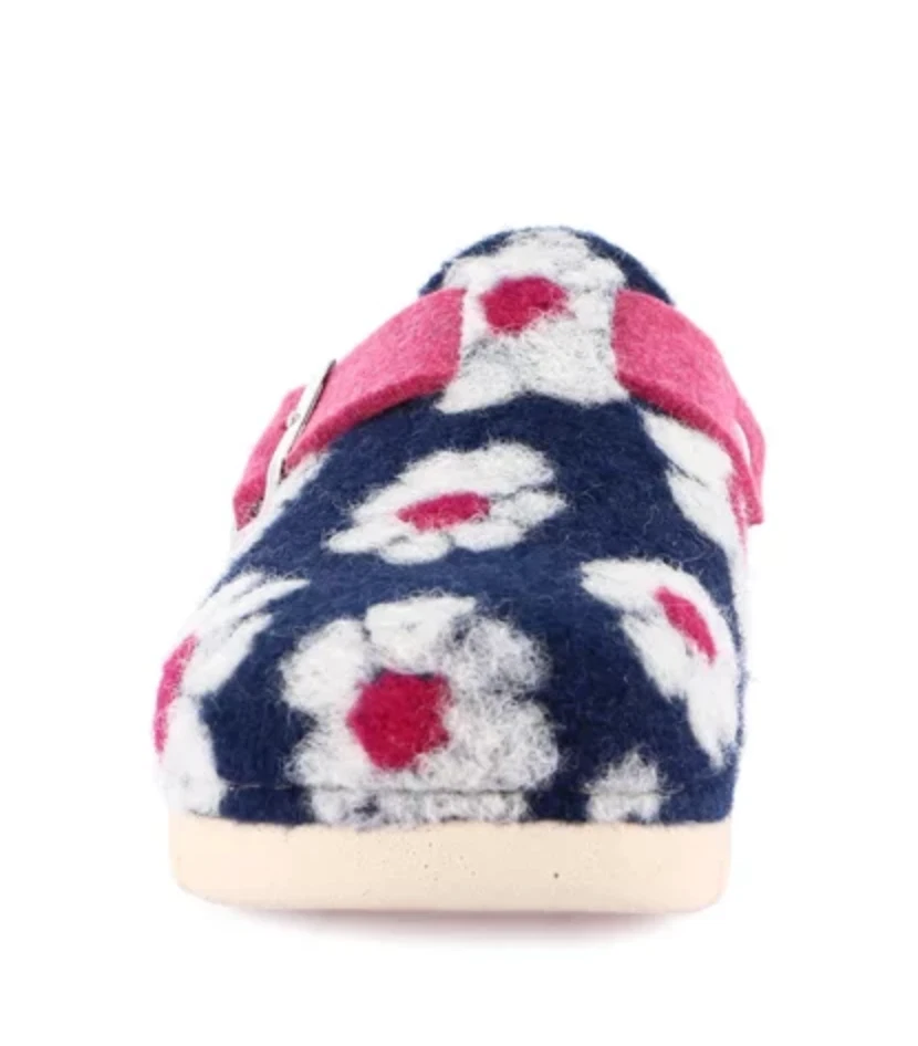 Sandali ciabatte Grunland HATE CI1458 lana cotta blu rosa bianco zeppa 4 cm - Immagine 4 di 4