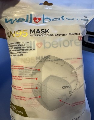 Well Before KN95 Mask Small 10 Pack Individually Wrapped NEW in Pack