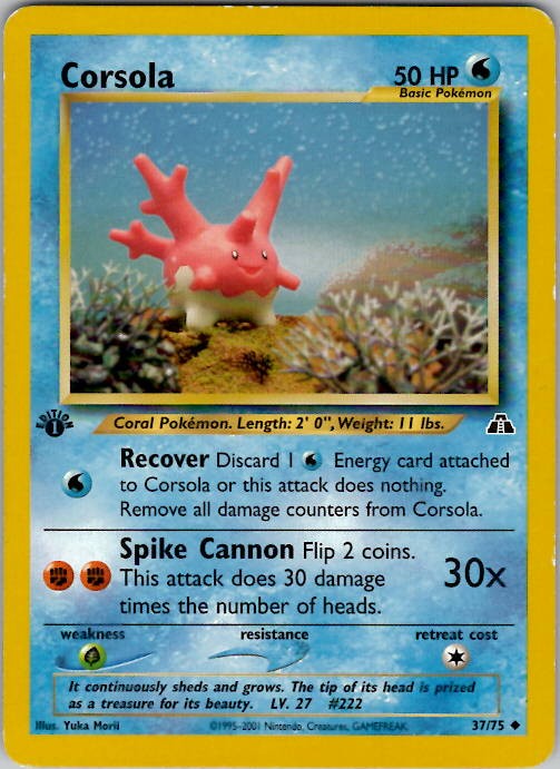 Corsola Neo Discovery 37/75 1st Edition NM