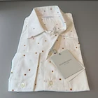 Richard James Shirt Size Medium White Neon Spots L/Sleeved Cotton BNWT RRP £195