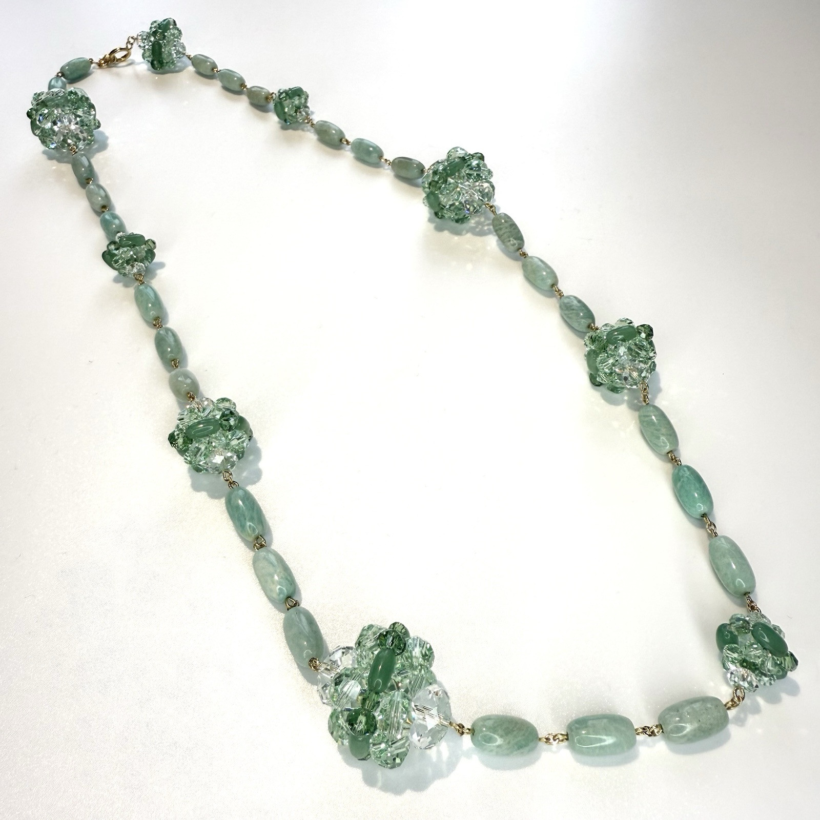 Swarovski Long Necklace Green Crystals Somnia RRP £450