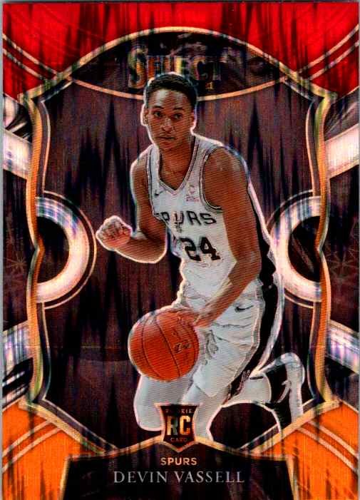 2020-21 Panini Select #71 Devin Vassell Red White Orange Flash