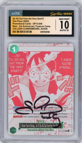 CGC Gem Mint 10 Auto 10 Colleen Clinkenbeard Signed 3rd Anniversary  op13-040