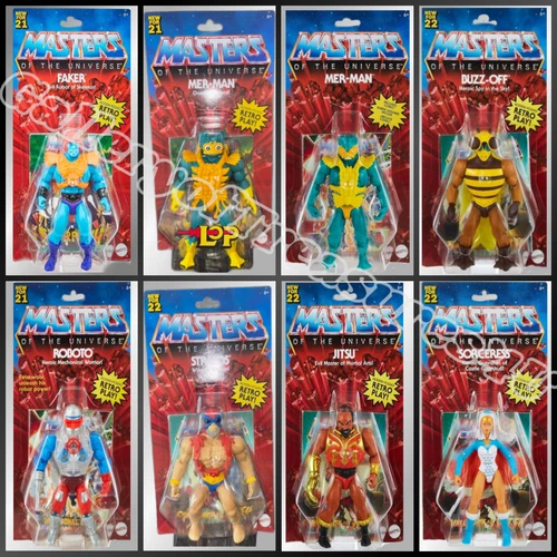 Masters of the Universe Origins Faker Mer-Man Roboto Buzz-Off Jitsu Stratos 5.5"