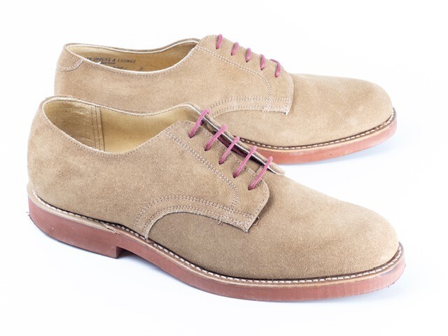 SAOLA VINTAGE ANNI 80 HANNOVER 8.5E CAMOSCIO MARRONE PUNTA LISCIA BLUCHER CAMOSCIO BUCK CON SCATOLA