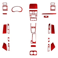 For Subaru WRX STI 2015-2021 Red Carbon Fiber Full Set Interior Trim Kit Cover