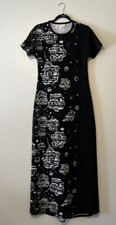 LuLaRoe Maxi Dress Black w/White Floral Size XS