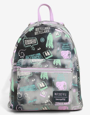 LOUNGEFLY BEETLEJUICE PASTEL TIE-DYE ICONS MINI BACKPACK