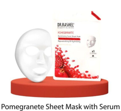 DR.RASHEL Pomegranate Face Sheet Mask With Serum For Women and Men 20g