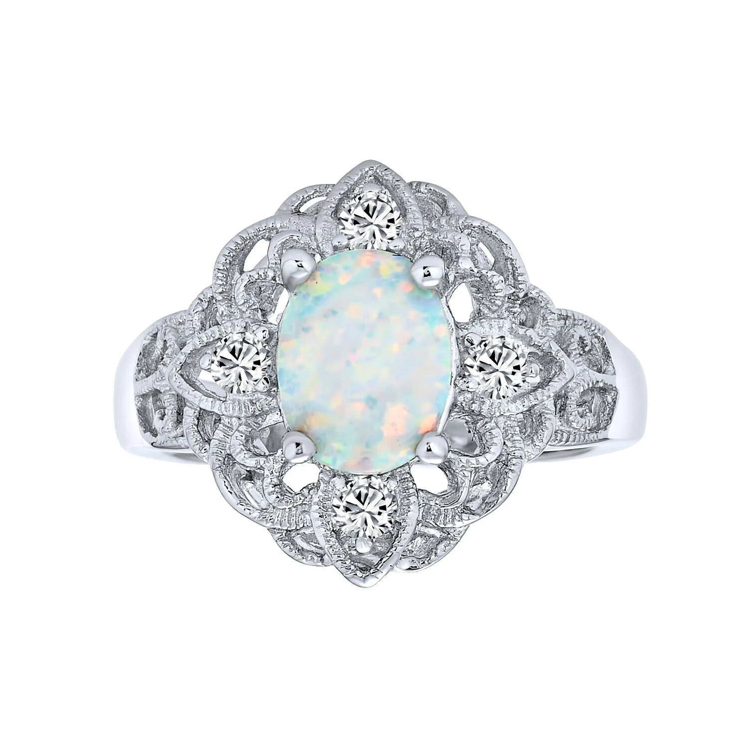 Ópalo Chapado En Plata Anillos de moda dedo completo