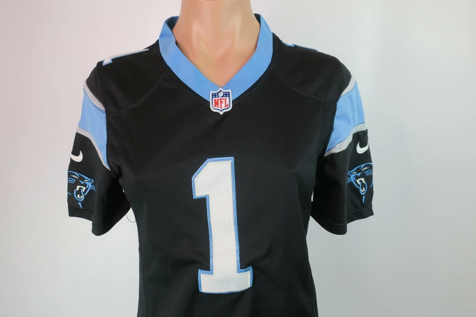 Camiseta deportiva de fútbol para mujer Nike Cam Newton Carolina Panthers NFL cosida AUTÉNTICA talla S Foto 4 de 4