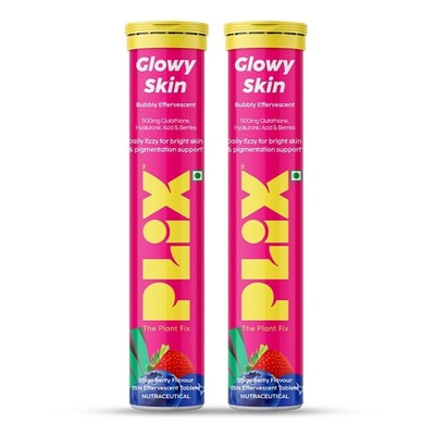PLIX Skin Glow Glutathione Tablets Pack of 2   Bright & Clear Skin Support...