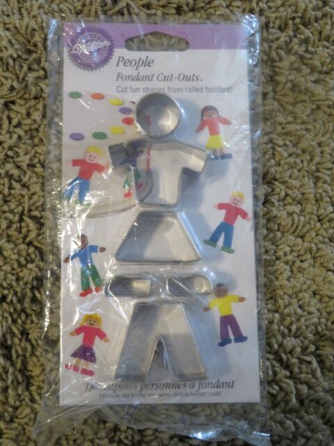 Two Wilton Cut Outs Square and People-cut out Shapes From Rolled Fondant for sale online