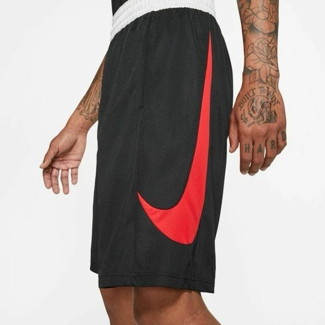 Nike HBR Dri-Fit Basketball Shorts Black/White/Gym Red Men's Large BNWT