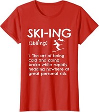 Funny Skiing Definition Ski Gift Idea For Skiers Ladies' Crewneck T-Shirt