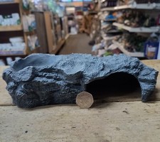 GECKO REPTILE LIZARD GREY STONE CAVE COVER HIDE OUT VIVARIUM BOWL