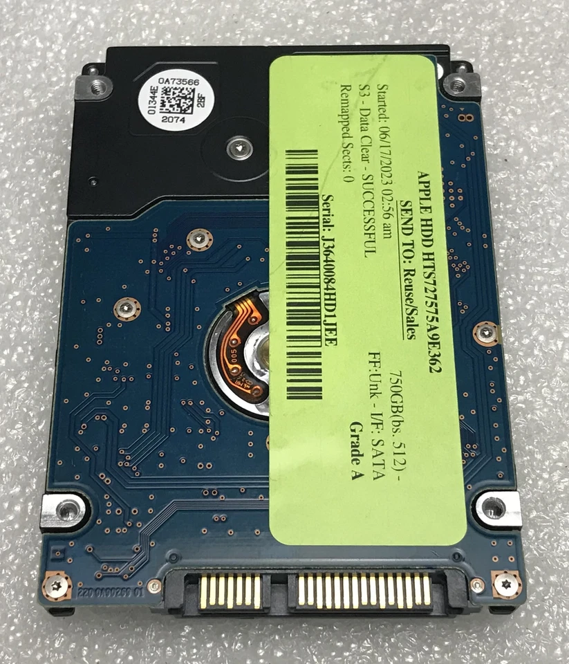 Apple Hitachi HTS727575A9E362 750GB 2.5" Internal Hard Disk Drive HDD Tested - Image 2 of 3