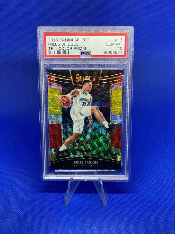 2018-19 Panini Select #17 Miles Bridges Rookie Tri Color Prizm RC 💎 Mint PSA 10 - Image 3 of 4