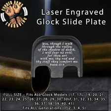 Psalm 23:4  - Glock Rear Slide Plate Back Plate for Full SizedGlocksGen1-5