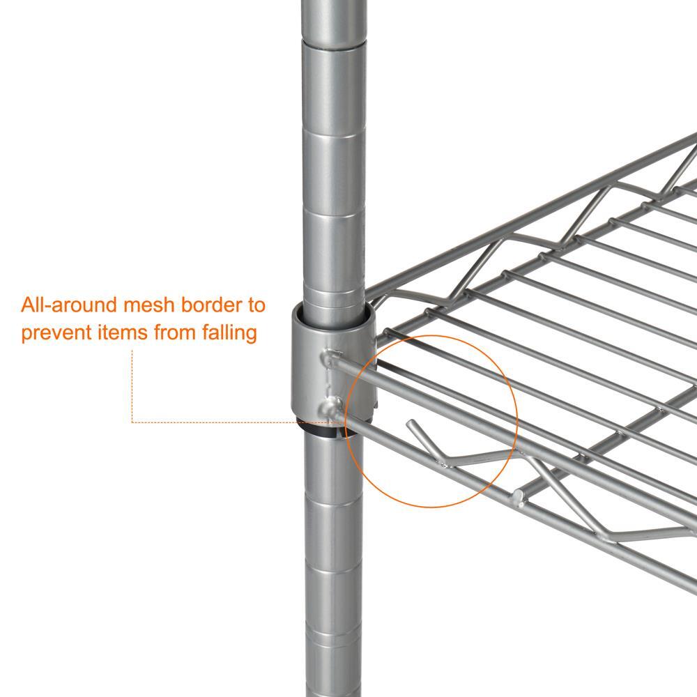 5 Layer Garage Wire Metal Shelving Unit Commercial Heavy Duty Storage Shelf Rack