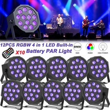 10x PAR Light RGBW 4 in 1 12LED Stage Lighting DJ Disco Party Club Light DMX512