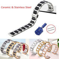 Ceramic Watch Band Butterfly Buckle 12-20mm 22mm Stainless Steel Strap Bracelet