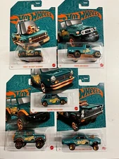 5 Car Complete Set * 2024 Hot Wheels Pearl & Chrome 56th Anniversary * AV21