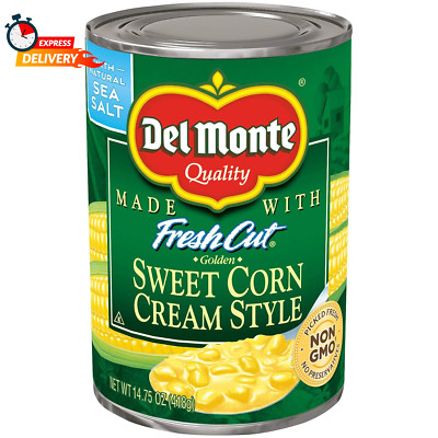 DEL MONTE FRESH CUT Golden Sweet Canned Cream Corn, Canned Vegetables, 24 Pack, 