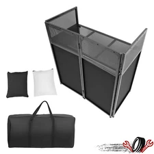DJ Table Stand Adjustable Booth Facade w/Travel Bag Scrims +Built in Flat Table