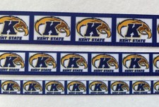 Kent State Golden flashes blue gold Grosgrain ribbon 5/8" 7/8"