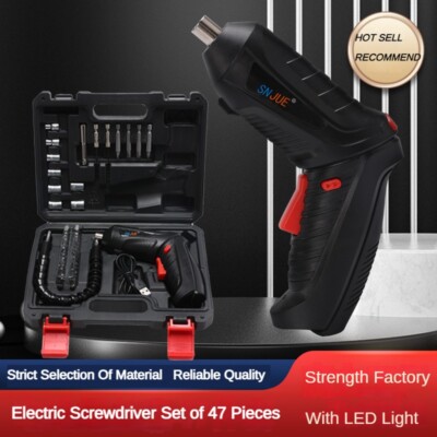 47PCs Household Electric Screwdriver Rechargeable Cordless Impact Drill  Mini Set - Main Image