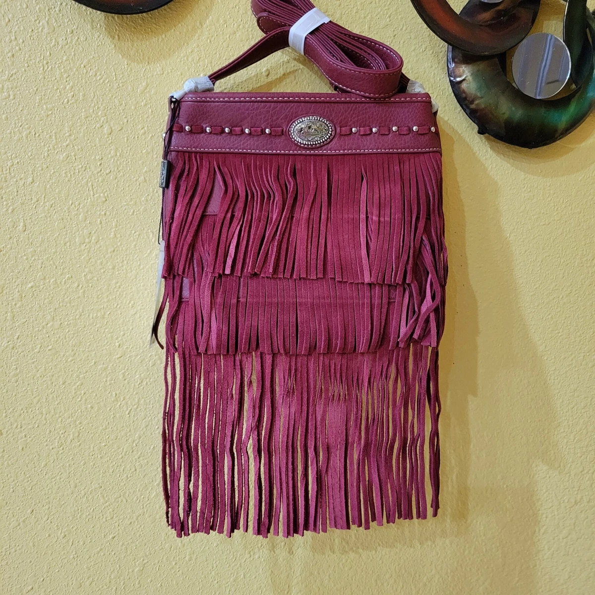 American Darling Saddle Blanket & Tooled Leather With Fringe Shoulder |  Painted Cowgirl Western Store