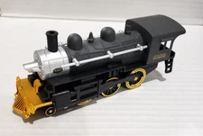 Classic Steam Engine Train (7", Black) Locomotive Pull Back Diecast Rinco 02720