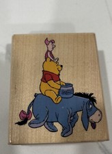 Rubber Stampede Winnie the Pooh and Best Friends A1201E Wooden Stamp Rare 