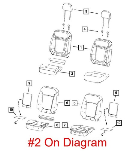 NEW OEM Mopar Front Right Seat Cushion Cover 5YP90LXHAA Renegade Trailhawk 15-21 - Picture 3 of 6