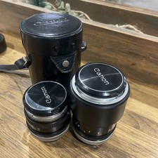 📷 Lot 2 Objectifs Canon FD 50mm f/1.8 + 135mm f/3.5 Filtres, Pare-soleil, étui