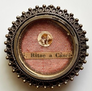 Vintage Reliquary Relic Pendant St. Rita of Cascia