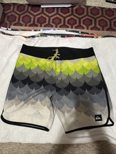 Men s Quicksilver Board Shorts W 38 I 9 Green Black