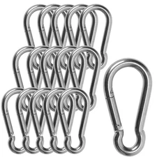 Carabiner 3 Inch Spring Snap Hook, 16pcs M8 3.16 inch (M8) - 16 pcs, Silver 