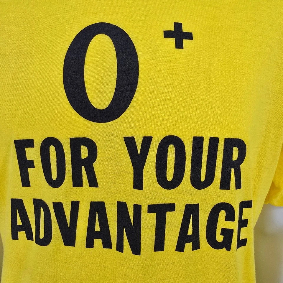 Camiseta tipo sangre ATP Screen Stars "O+ For Your Advantage" vintage años 80 (L/XL) Foto 2 de 4