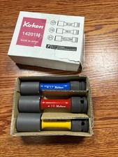 KOKEN 14201M 1/2" SQ. (12.7mm) Impact Wheel Nut Socket 17 19 21mm Thin type 3pcs