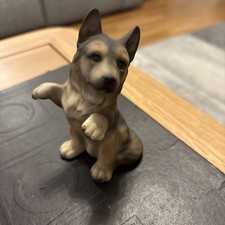 Harvey Knox Alsatian Puppy Dog Figurine Bisque Porcelain German Shepherd Vintage